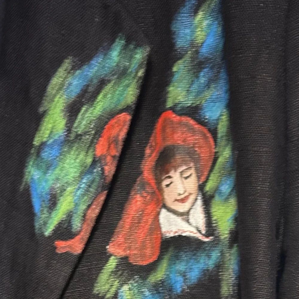 Prager Art Design Black linen Blazer 1X - Picture 4 of 4